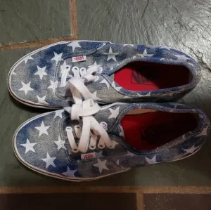 VANS Authentic acid denim washed stars blue denim low top sneakers