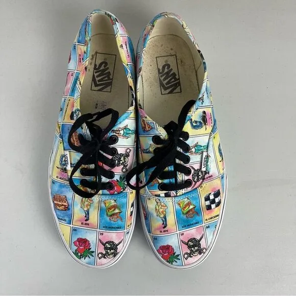 VANS Authentic Los Vans Low Lace Up Sneakers Mexican Loteria Men's Size 9.5