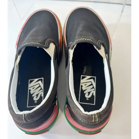 Vans Black Multicolor Glitter Stacked platform Sneakers Size 5.5 W / 4 M