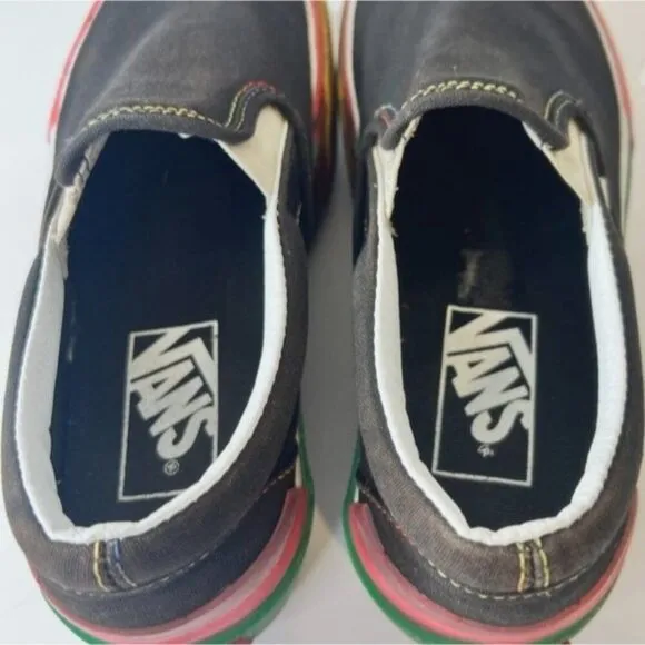 Vans Black Multicolor Glitter Stacked platform Sneakers Size 5.5 W / 4 M
