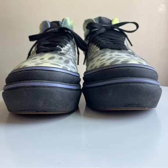 Vans Comfy Cush Platform Blue Green Corduroy &amp; Clear Cheetah Sneakers Size 8.5