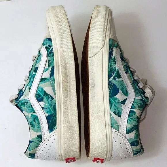 Vans Custom Palm Leaves Low Top Sneakers Sz 4.5