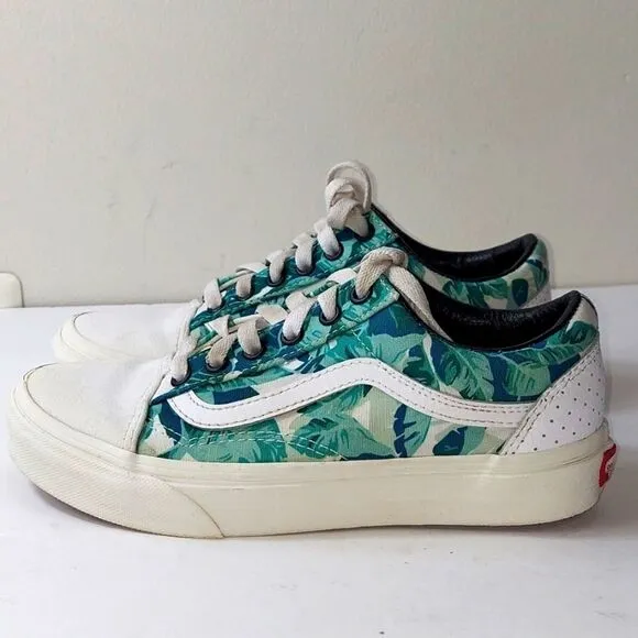 Vans Custom Palm Leaves Low Top Sneakers Sz 4.5