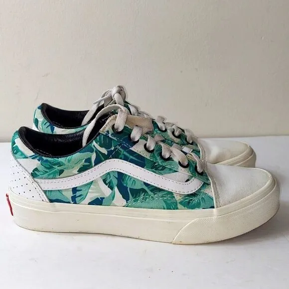 Vans Custom Palm Leaves Low Top Sneakers Sz 4.5