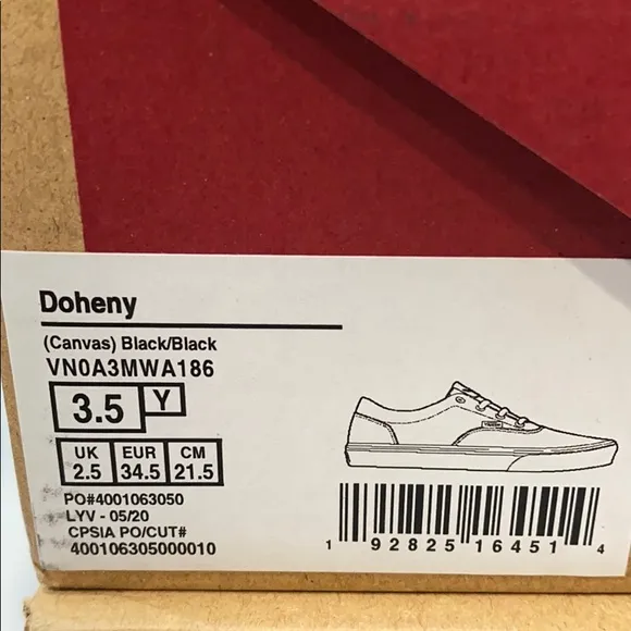 VANS DOHENY LOW TOP SNEAKERS KIDS