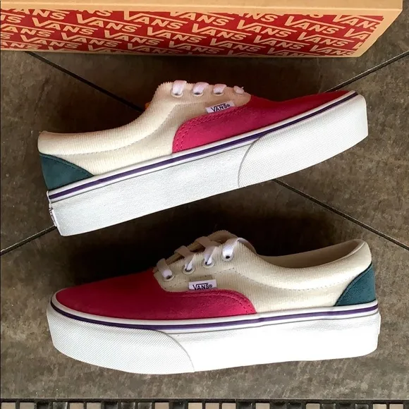 VANS ERA PLATFORM MINI CORD MULTI/TRUE WHITE WMNS