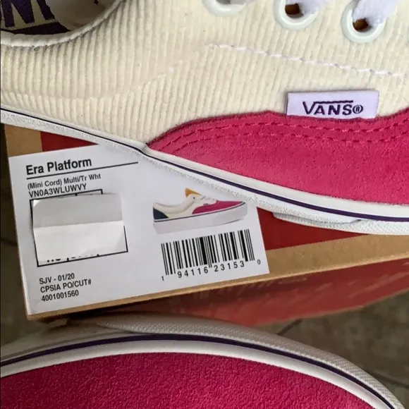 VANS ERA PLATFORM MINI CORD MULTI/TRUE WHITE WMNS