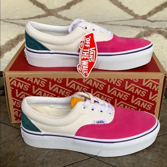 VANS ERA PLATFORM MINI CORD MULTI/TRUE WHITE WMNS