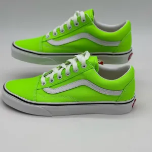 Vans Green and White Low-Top Sneakers