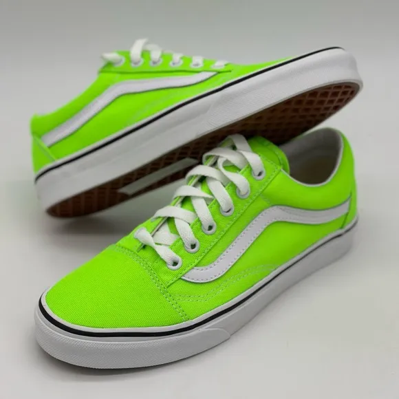 Vans Green and White Low-Top Sneakers
