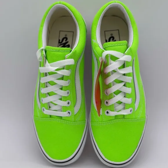 Vans Green and White Low-Top Sneakers