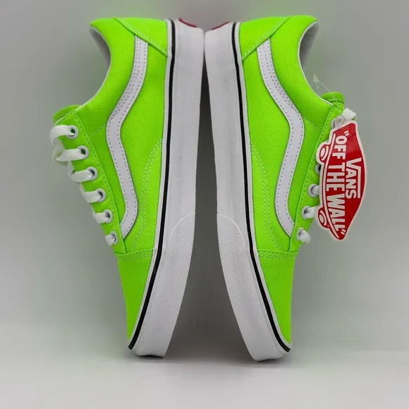 Vans Green and White Low-Top Sneakers