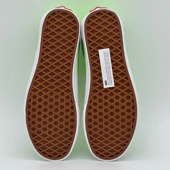 Vans Green and White Low-Top Sneakers