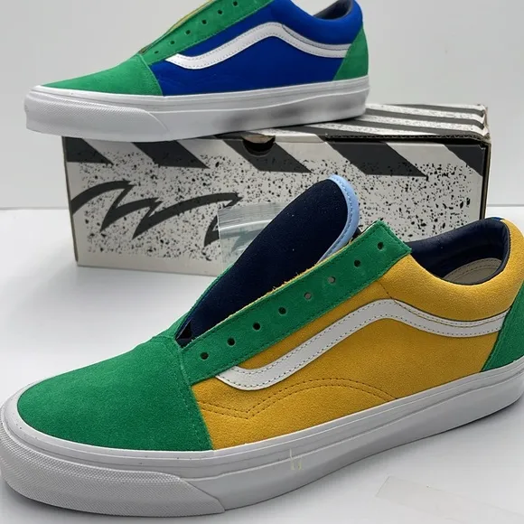 Vans Men’s Colorful Low-Top Sneakers 0g Old Skool LowOff The Wall Green/Yellow