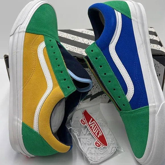 Vans Men’s Colorful Low-Top Sneakers 0g Old Skool LowOff The Wall Green/Yellow