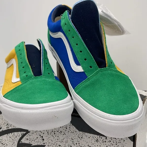 Vans Men’s Colorful Low-Top Sneakers 0g Old Skool LowOff The Wall Green/Yellow