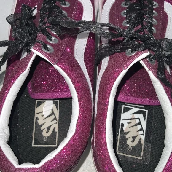 Vans Off The Wall Purple Glitter Platform Sneakers Men’s 8 Women’s 9.5