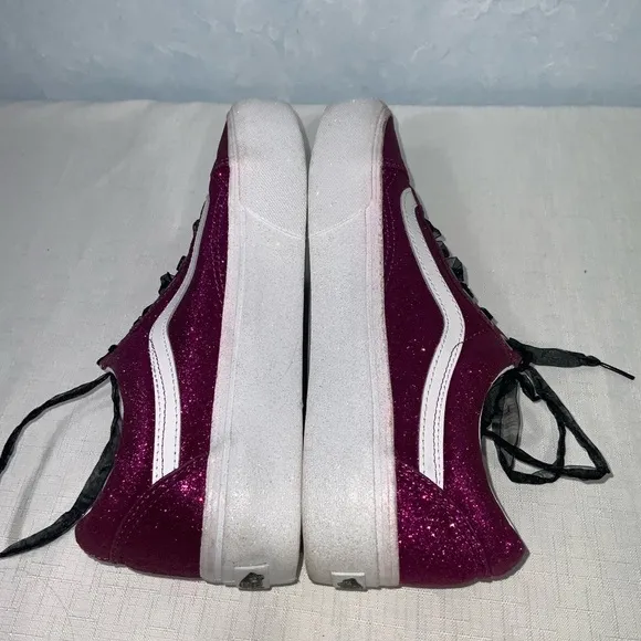 Vans Off The Wall Purple Glitter Platform Sneakers Men’s 8 Women’s 9.5