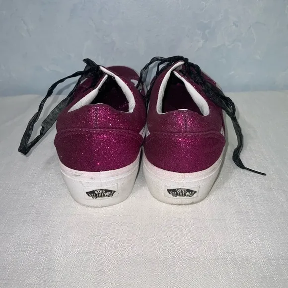 Vans Off The Wall Purple Glitter Platform Sneakers Men’s 8 Women’s 9.5