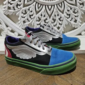 Vans Old School Marvel Skateboard Avengers Low Top Suede Sneakers Kids 2.5
