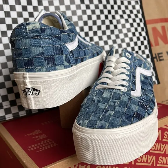 Vans Old Skool Stacked Platforms Woven Denim/Multi WMNS sneakers