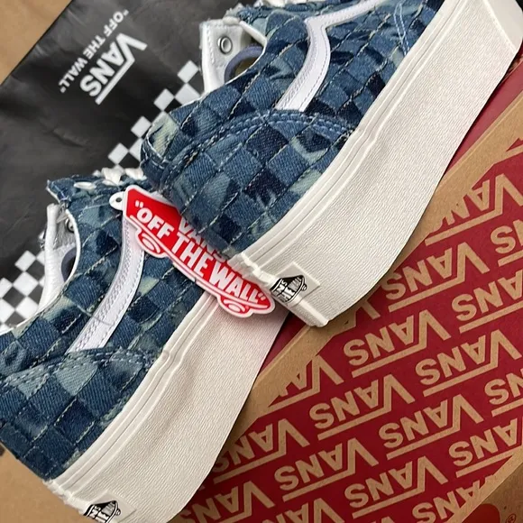 Vans Old Skool Stacked Platforms Woven Denim/Multi WMNS sneakers