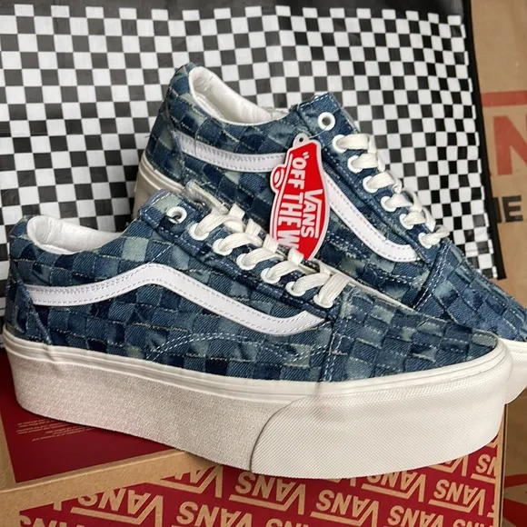 Vans Old Skool Stacked Platforms Woven Denim/Multi WMNS sneakers