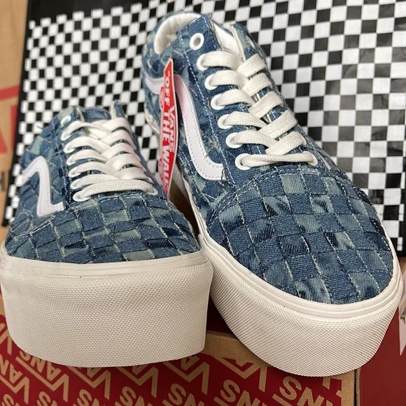 Vans Old Skool Stacked Platforms Woven Denim/Multi WMNS sneakers