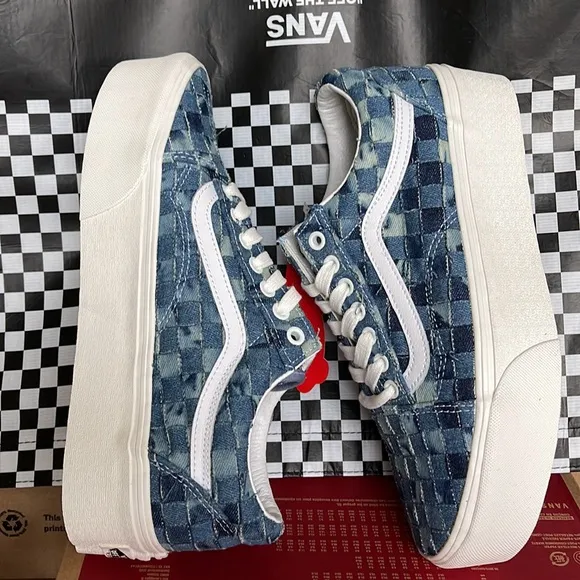 Vans Old Skool Stacked Platforms Woven Denim/Multi WMNS sneakers