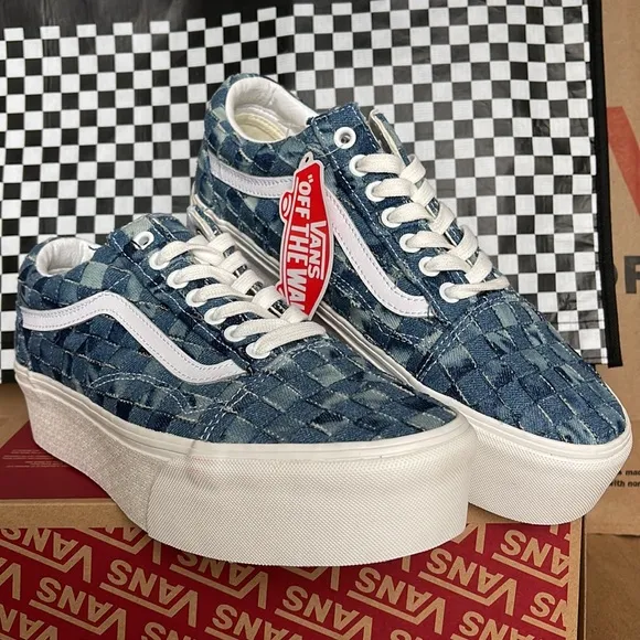 Vans Old Skool Stacked Platforms Woven Denim/Multi WMNS sneakers