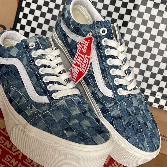 Vans Old Skool Stacked Platforms Woven Denim/Multi WMNS sneakers