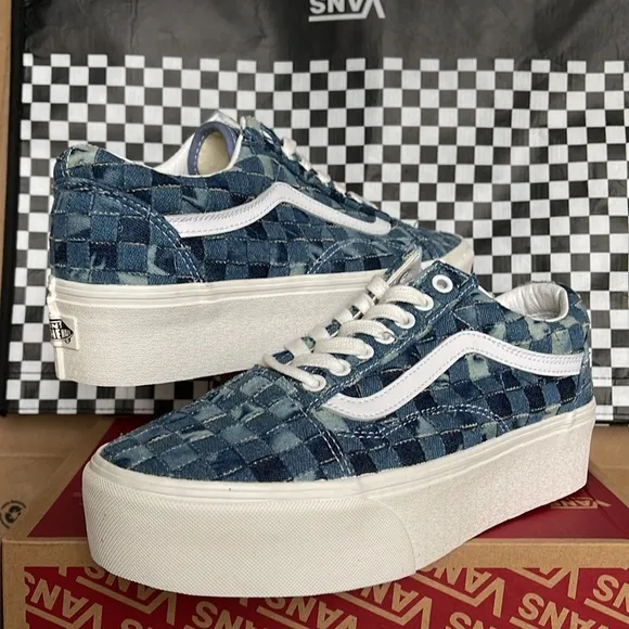 Vans Old Skool Stacked Platforms Woven Denim/Multi WMNS sneakers
