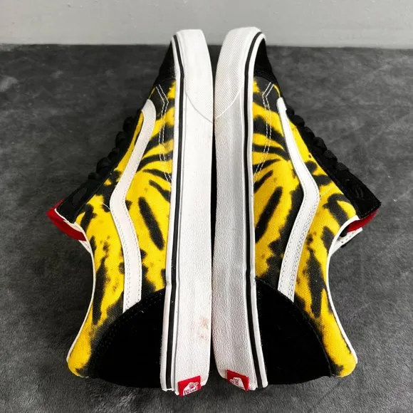 Vans Old Skool Tie Dye Low Top Sneakers 11 Men Gray Yellow Black Barely Worn