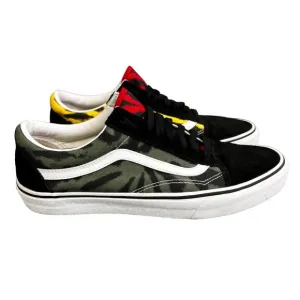 Vans Old Skool Tie Dye Low Top Sneakers 11 Men Gray Yellow Black Barely Worn