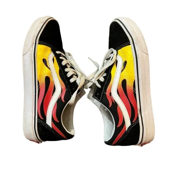 Vans Old Skool Flame Low Top Sneakers - Size 7