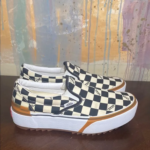 Vans Stacked Checkerboard Platform Slip-On Sneakers Unisex women’s 9.5/ Men’s 8