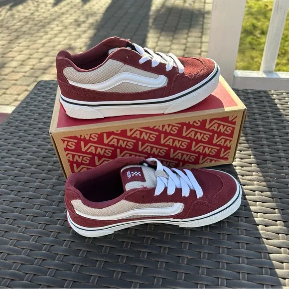 Vans Suede Low Top Sneakers, Caldrone Madder Brown, Kids, Youth, Unisex, New