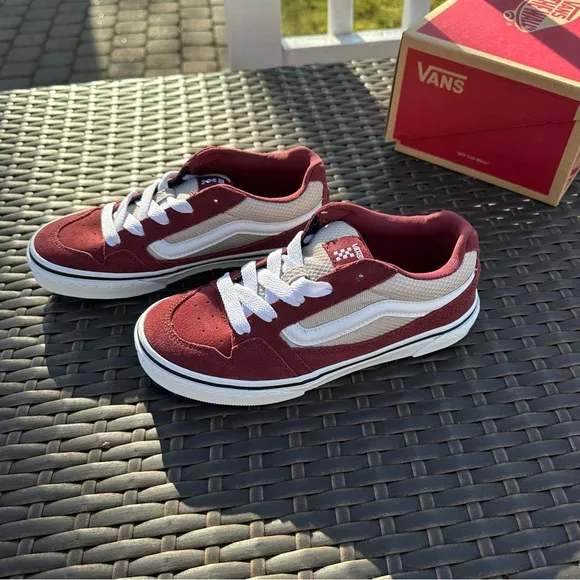 Vans Suede Low Top Sneakers, Caldrone Madder Brown, Kids, Youth, Unisex, New