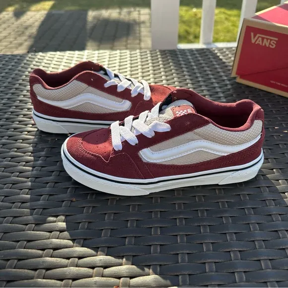 Vans Suede Low Top Sneakers, Caldrone Madder Brown, Kids, Youth, Unisex, New