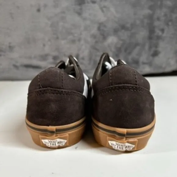 Vans Ward Low-Top Skate Sneakers Brown Gum Sole Low Top Lace Up Kids Size 5Y New