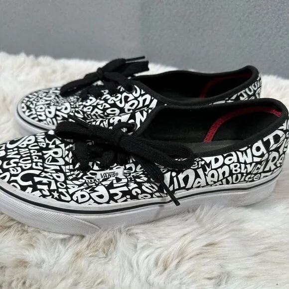 Vans x Authentic Low Top Sneakers Womens 7 A Tribe Called Quest ATCQ Black White