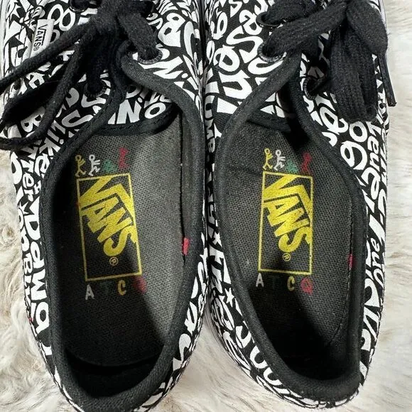Vans x Authentic Low Top Sneakers Womens 7 A Tribe Called Quest ATCQ Black White