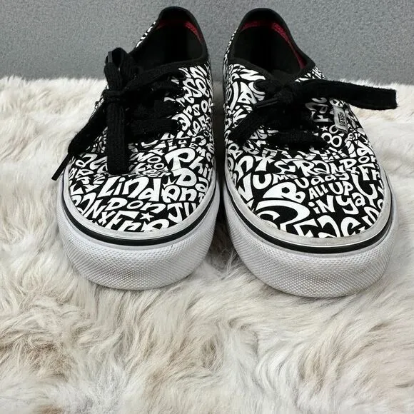 Vans x Authentic Low Top Sneakers Womens 7 A Tribe Called Quest ATCQ Black White