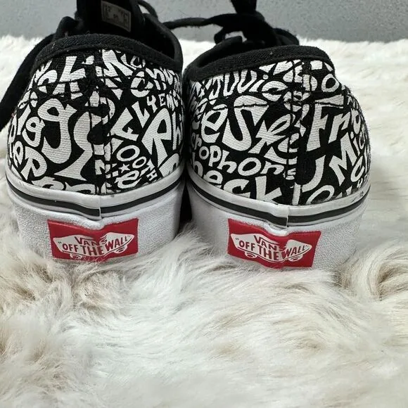 Vans x Authentic Low Top Sneakers Womens 7 A Tribe Called Quest ATCQ Black White