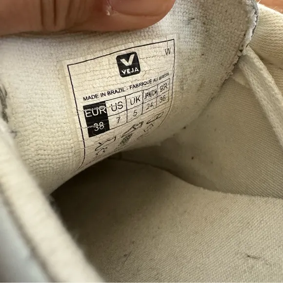 Veja Esplar Logo Leather Low Top White and Black Sneakers 38