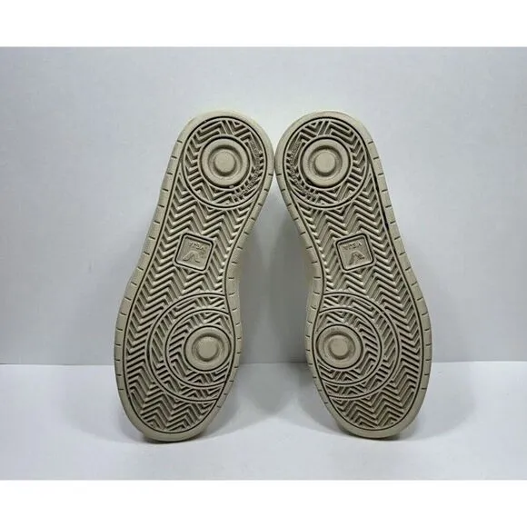 Veja V-10 Leather Trainer Sneakers Low Top White Neon Women's Size 8