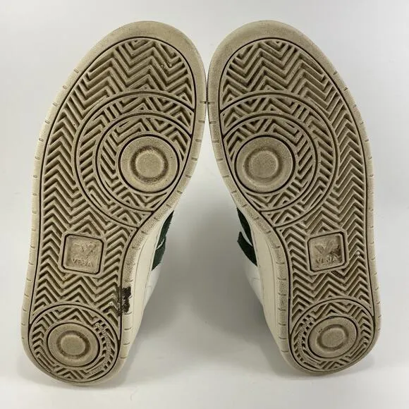 Veja V-12 Casual Sneakers Womens Size 5 White Leather Cyprus Green Low Top