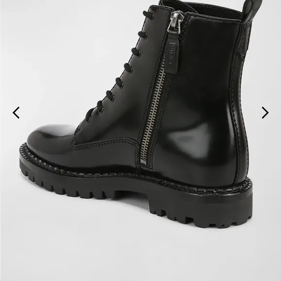 Venice Cabria Black Lace-Up Combat Boots