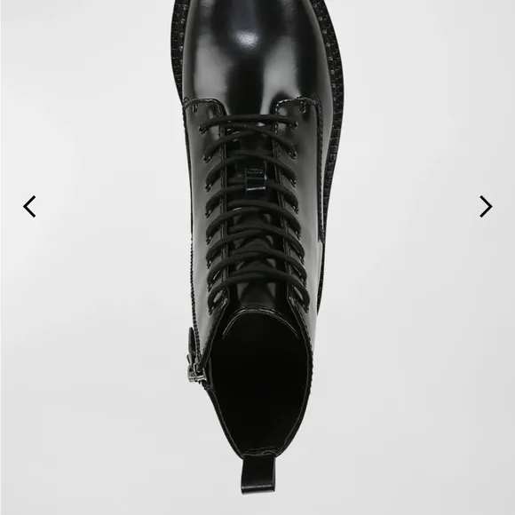 Venice Cabria Black Lace-Up Combat Boots