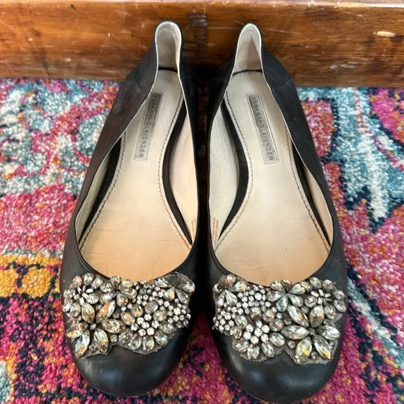 Vera Wang Lavender label Ballet Flats with Gemstones, Sz 8.5